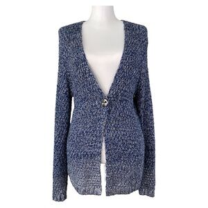 Coldwater Creek Cardigan Blue/Metallic‎ Silver Size M (10-12)